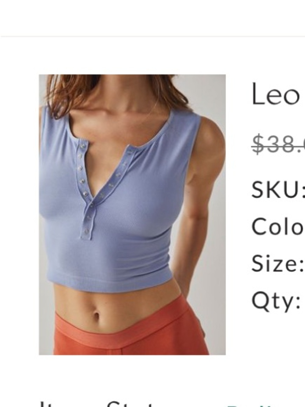 Free People Lilac Ribbed Henley Tank